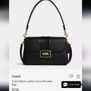 Coach Grace Shoulder Bag horse cartridge gold pendon classy leather suede pocket